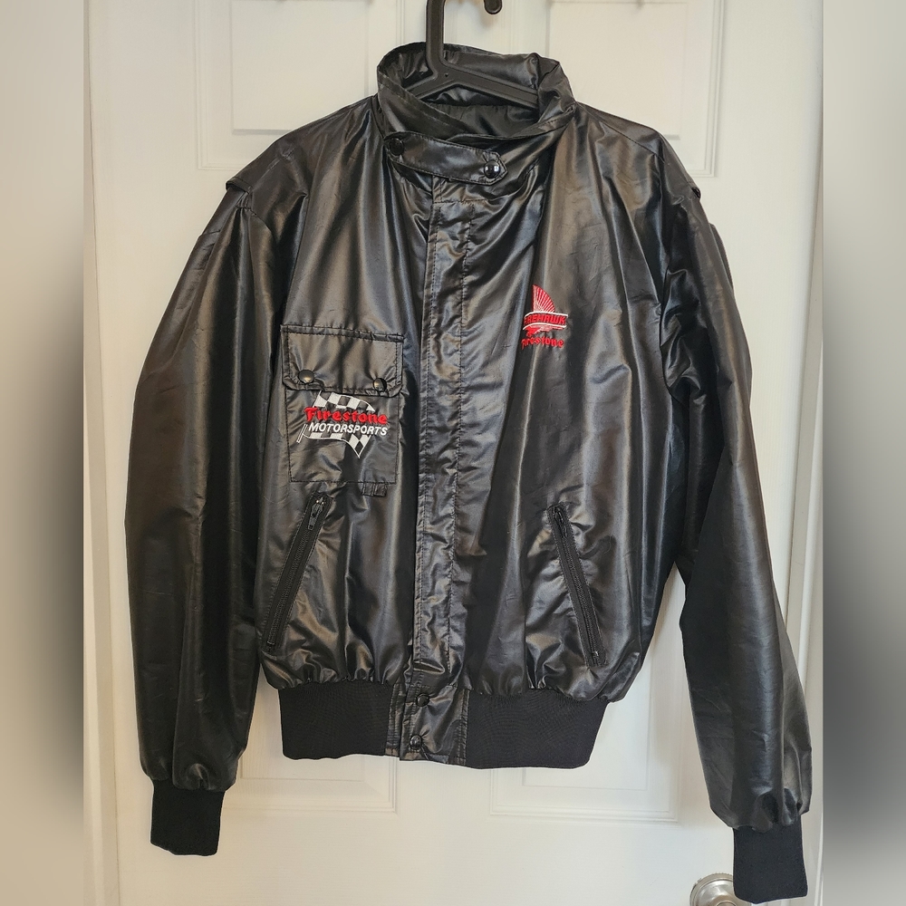 Vintage Astro Firestone Motorsports Bomber Jacket Mens XL Embroidered